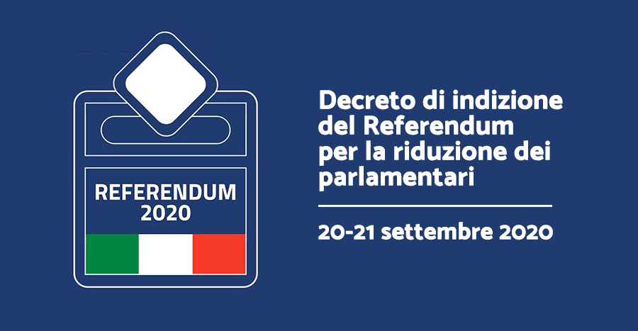 Referendum Costituzionale: Decreto di indizione – 20-21 settembre 2020