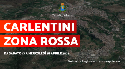 Carlentini “Zona Rossa”: Ordinanza contingibile e urgente n. 32 del 15 aprile 2021.