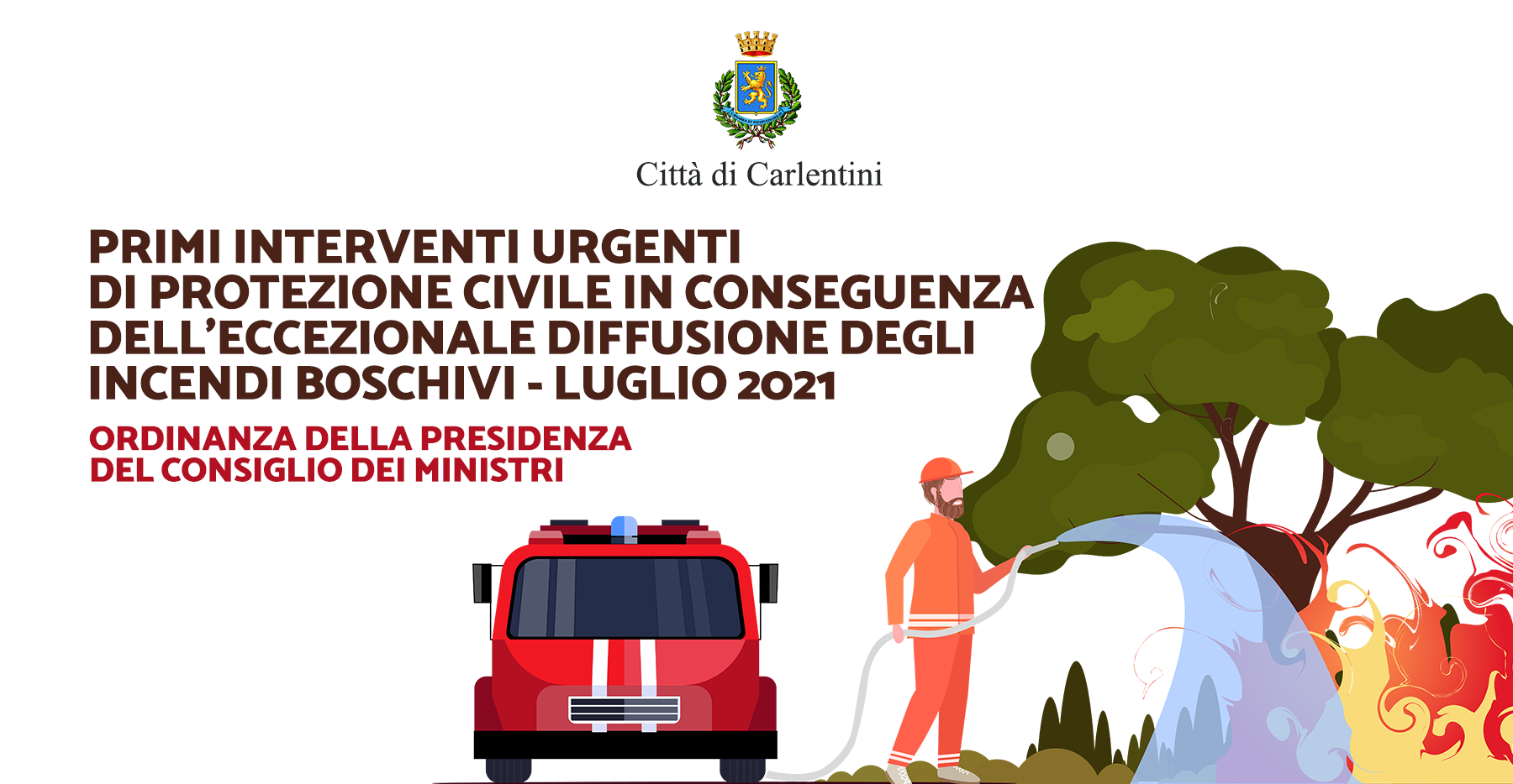 Primi interventi urgenti di Protezione Civile per incendi boschivi, luglio 2021: Ordinanza PCM