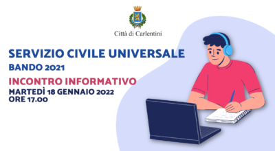 Servizio Civile Universale: incontro informativo, martedì 18 gennaio 2022.