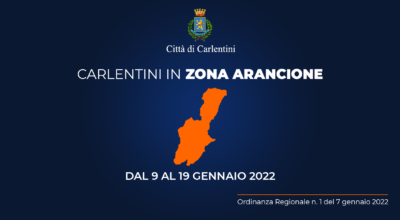 Carlentini “Zona Arancione”: Ordinanza Regionale n. 1 del 7 gennaio 2022