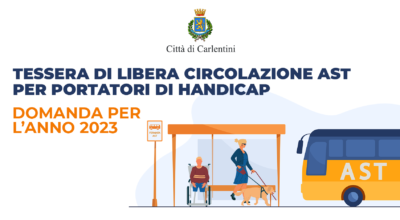 Tessera di libera circolazione A.S.T. per portatori di handicap: domanda entro il 12 novembre 2022.