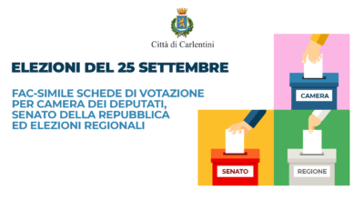 Elezioni Nazionali e Regionali del 25 settembre: Fac-simile delle schede di votazione