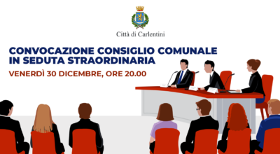 Consiglio Comunale: convocazione per venerdì 30 dicembre, ore 20.00