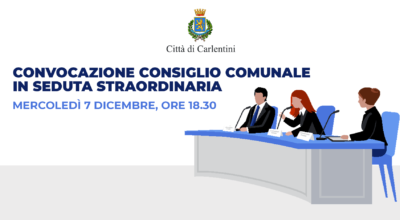Consiglio Comunale: convocazione per mercoledì 7 dicembre, ore 18.30
