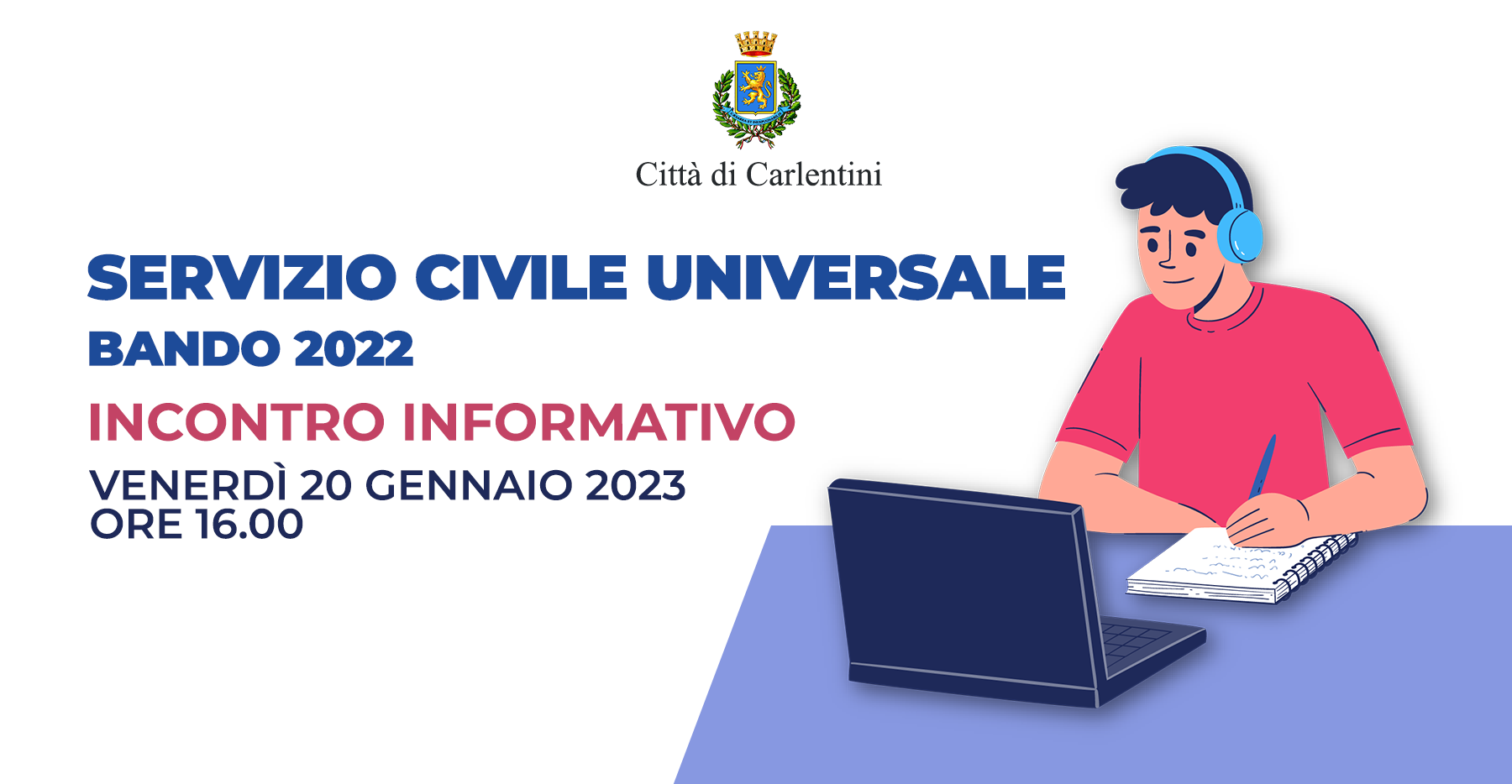 Servizio Civile Universale: incontro informativo, venerdì 20 gennaio 2023.