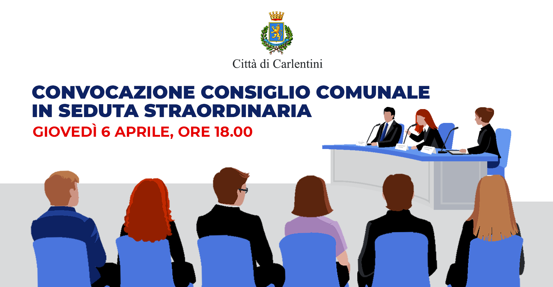 Consiglio Comunale: convocazione in seduta ordinaria per giovedì 6 aprile 2023