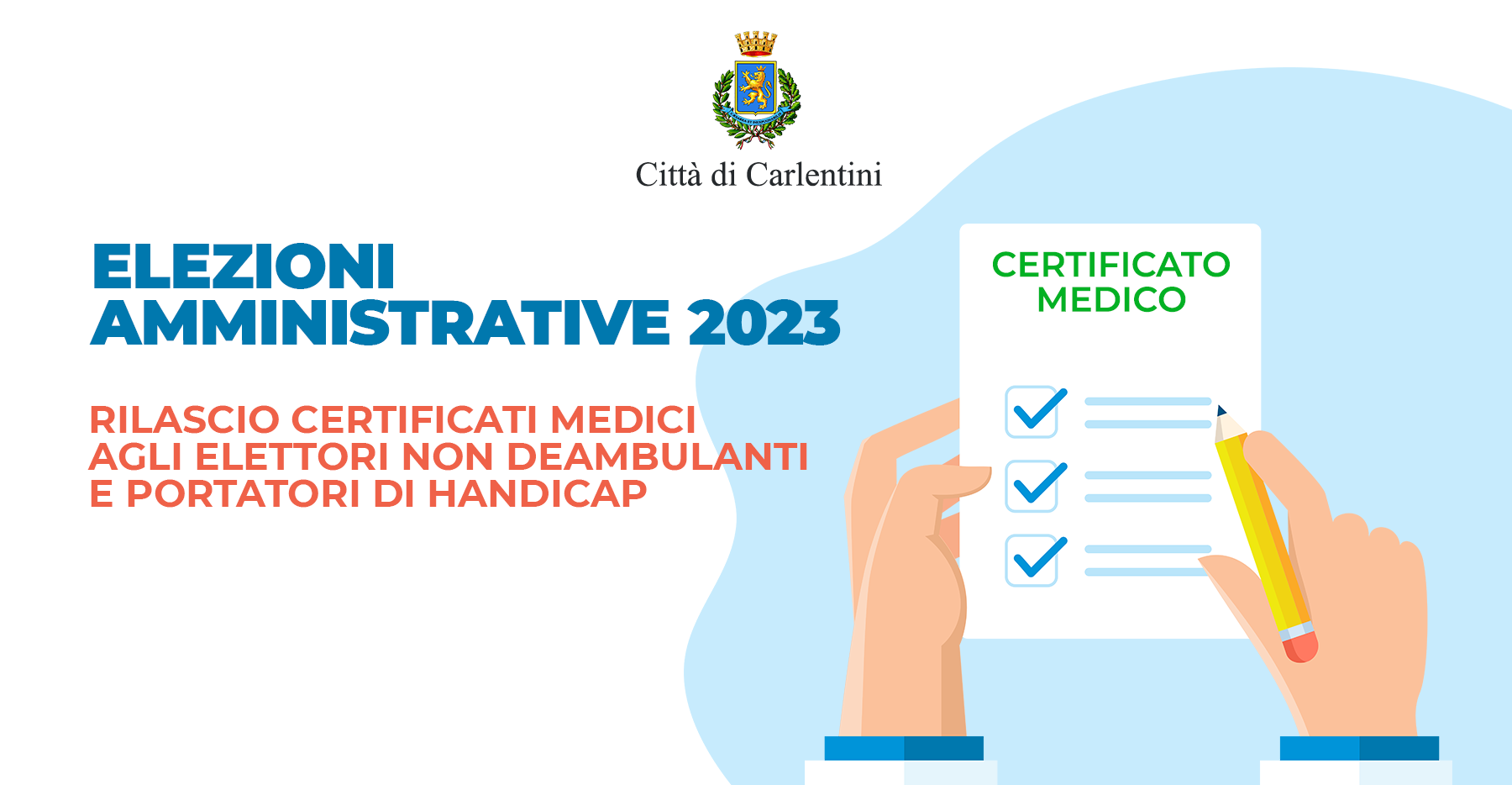 Elezioni Amministrative 2023: rilascio certificati medici a elettori non deambulanti e portatori di handicap