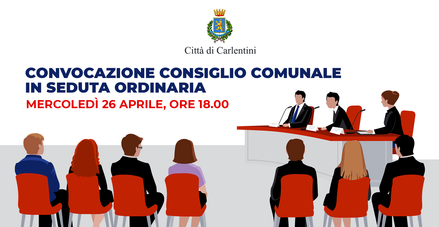 Consiglio Comunale: convocazione in seduta ordinaria per mercoledì 26 aprile 2023