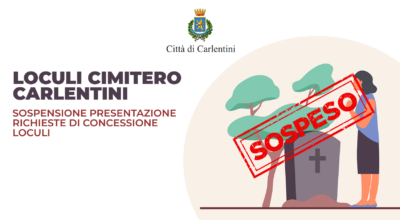 Concessioni loculi cimitero di Carlentini: istanza di concessione sospesa