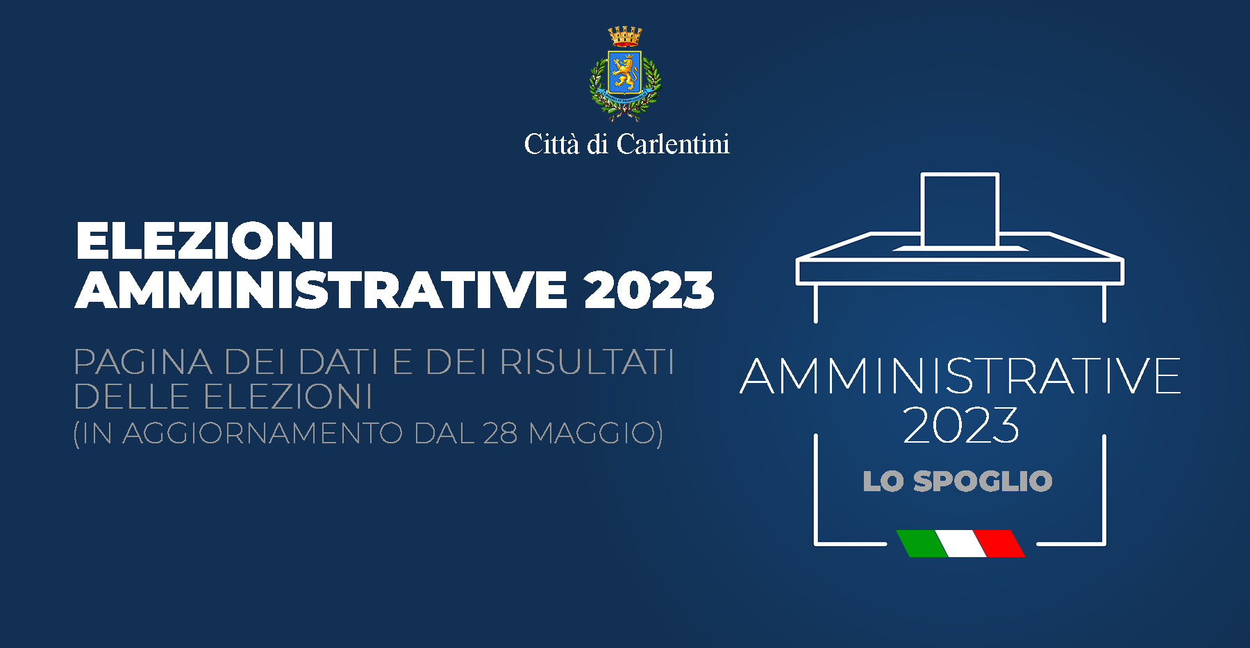 Elezioni amministrative 2023: pagina dei dati e dei risultati a partire dal 28 maggio